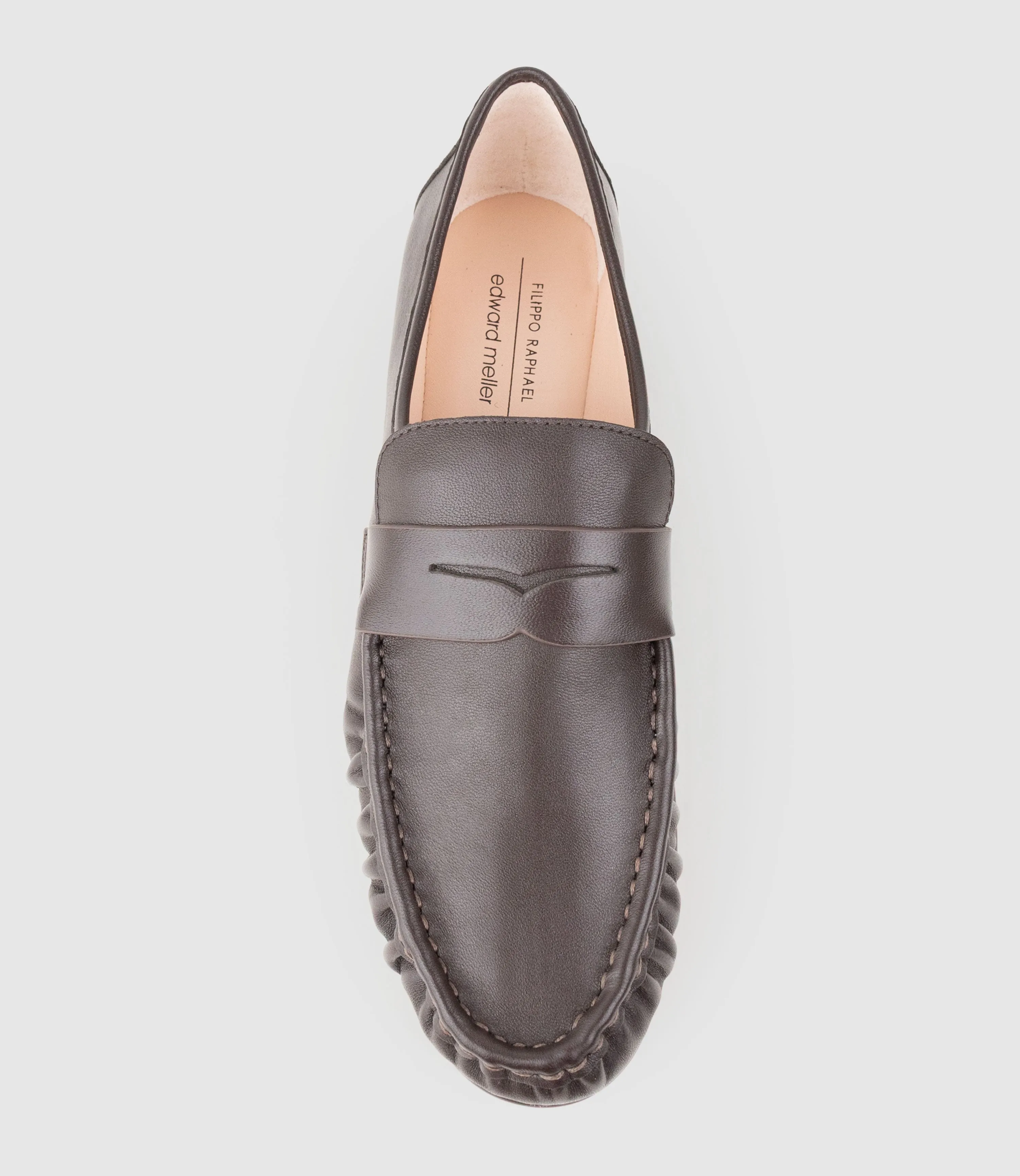 HYPER Ruched Moccasin in Chocolate sold by Edward Meller product image thumbnail 4