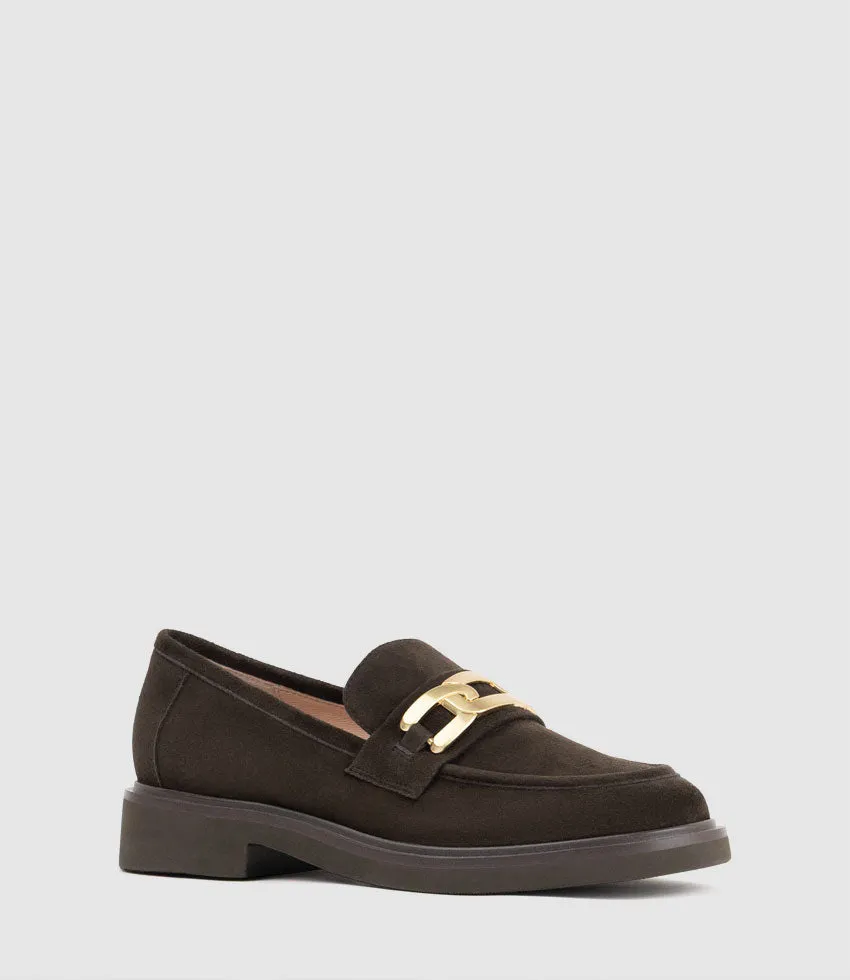 GARCON Moccasin with Trim in Chocolate Suede sold by Edward Meller product image thumbnail 2