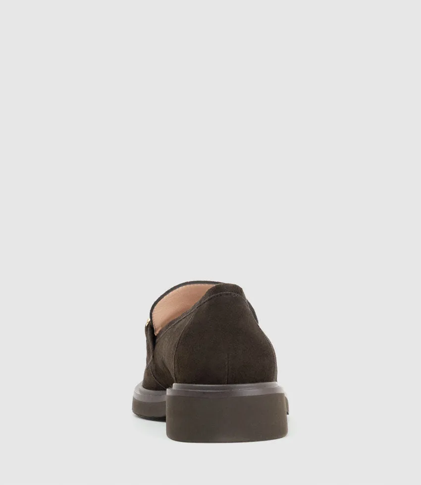 GARCON Moccasin with Trim in Chocolate Suede sold by Edward Meller product image thumbnail 3