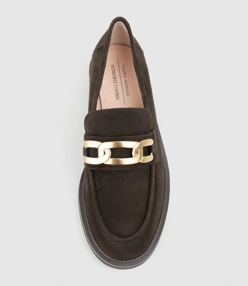 GARCON Moccasin with Trim in Chocolate Suede sold by Edward Meller product image thumbnail 4