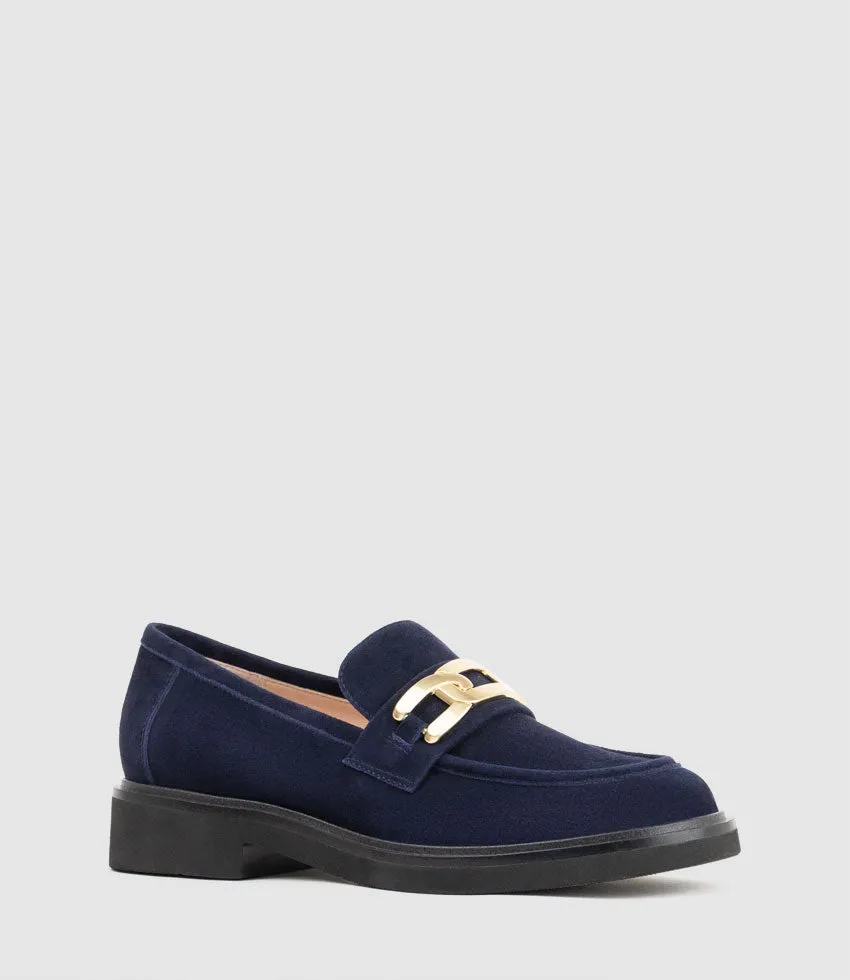 GARCON Moccasin with Trim in Navy Suede sold by Edward Meller product image thumbnail 2