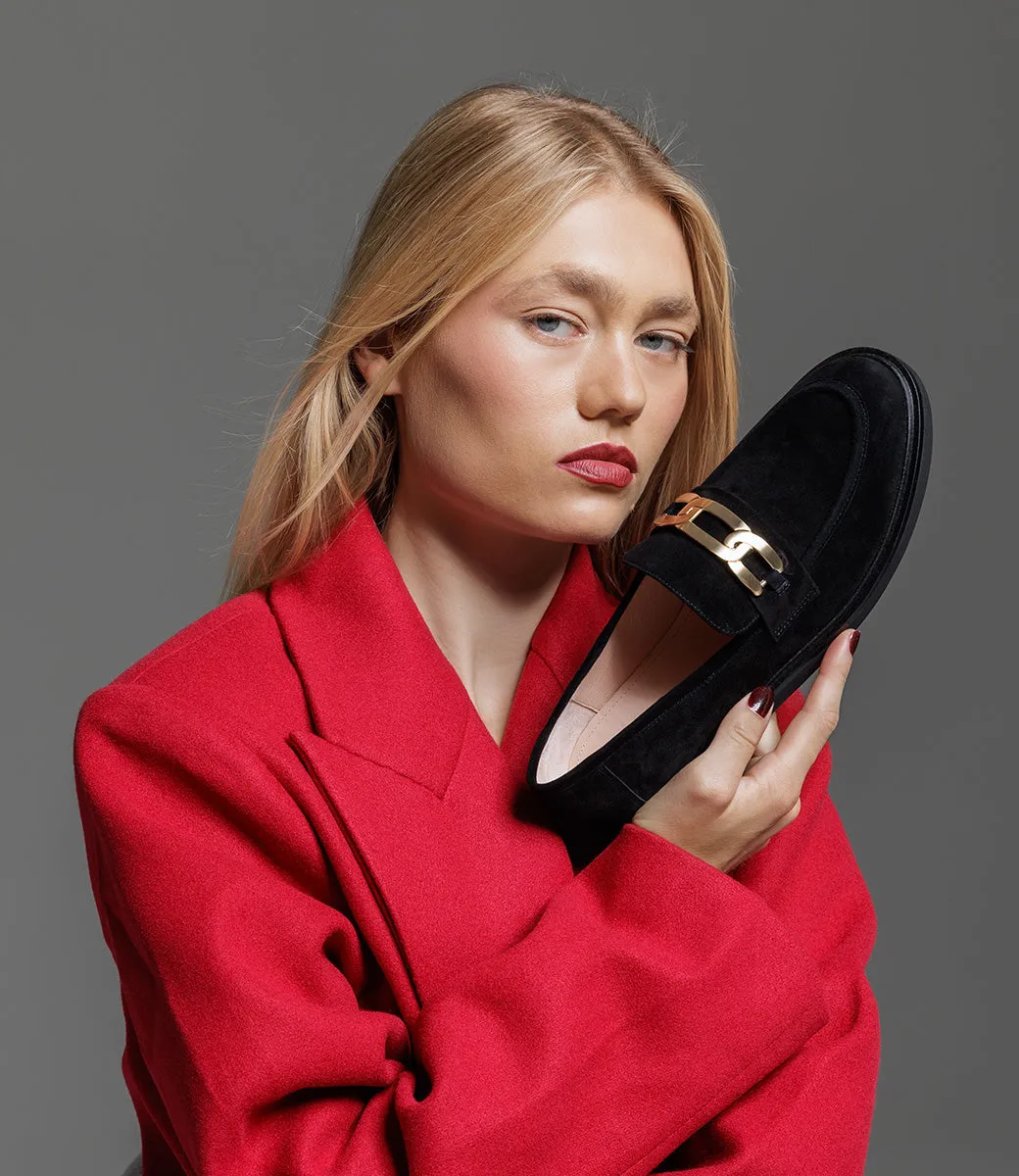 GARCON Moccasin with Trim in Black Suede sold by Edward Meller product image thumbnail 2