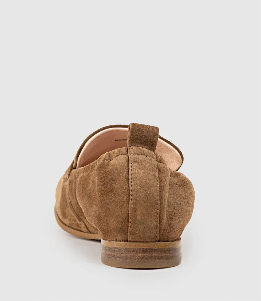 HARLOW Elastic Back Moccasin in Tan Suede sold by Edward Meller product image thumbnail 3