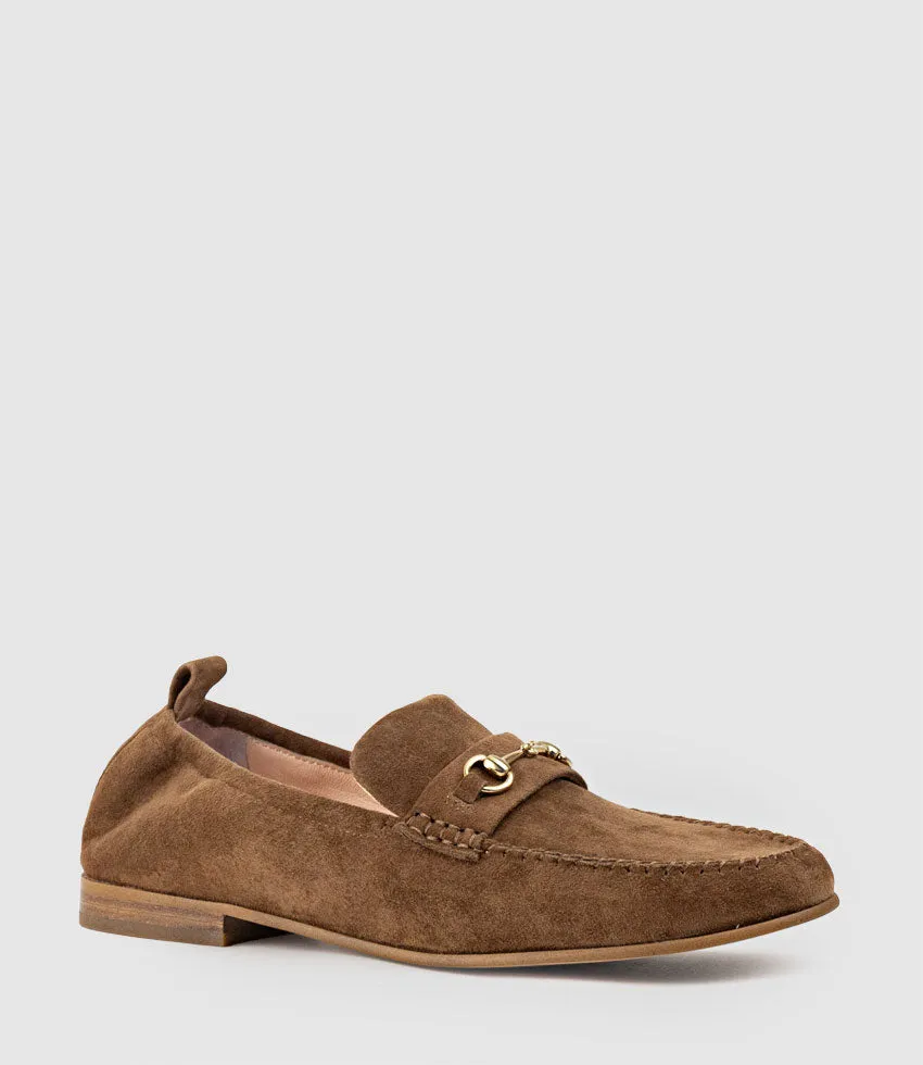 HARLOW Elastic Back Moccasin in Tan Suede sold by Edward Meller product image thumbnail 2