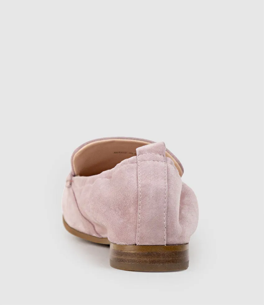 HARLOW Elastic Back Moccasin in Petal Suede sold by Edward Meller product image thumbnail 3