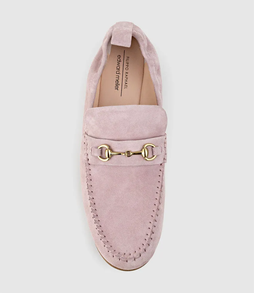 HARLOW Elastic Back Moccasin in Petal Suede sold by Edward Meller product image thumbnail 4