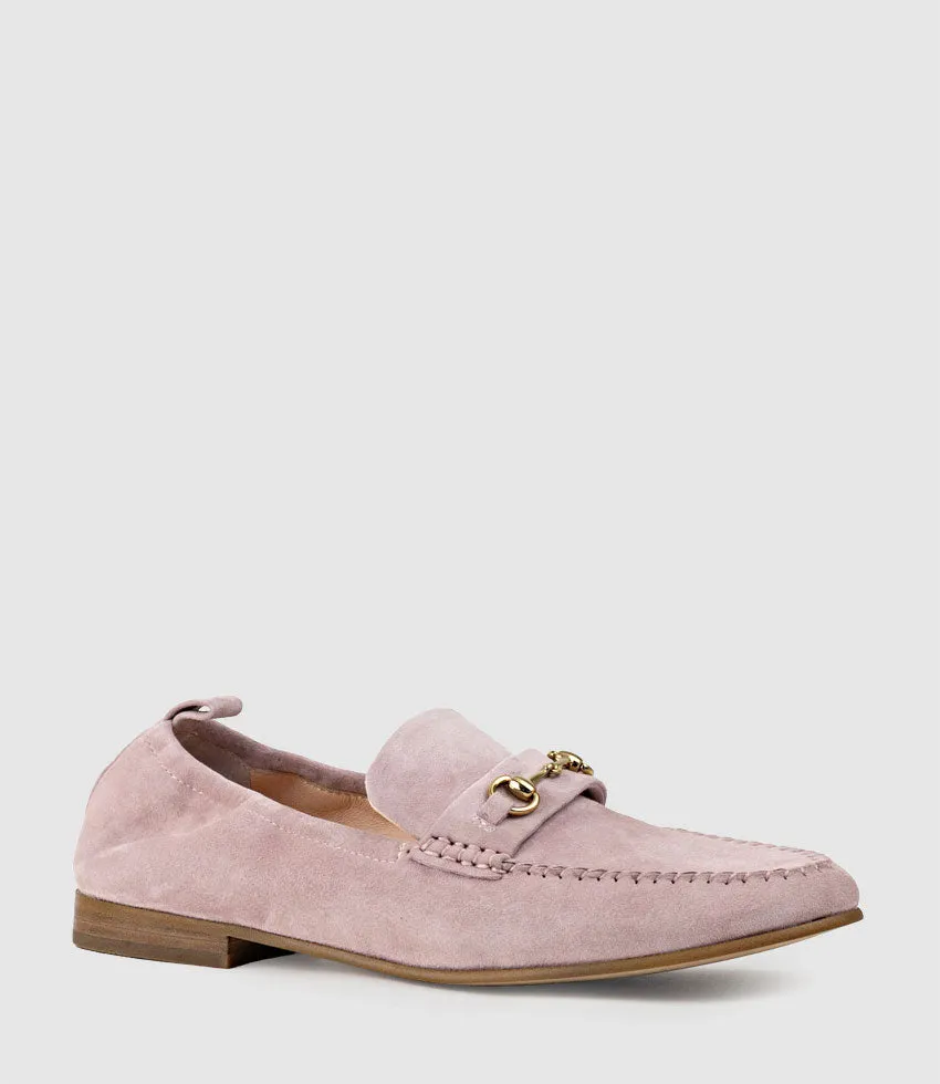 HARLOW Elastic Back Moccasin in Petal Suede sold by Edward Meller product image thumbnail 2