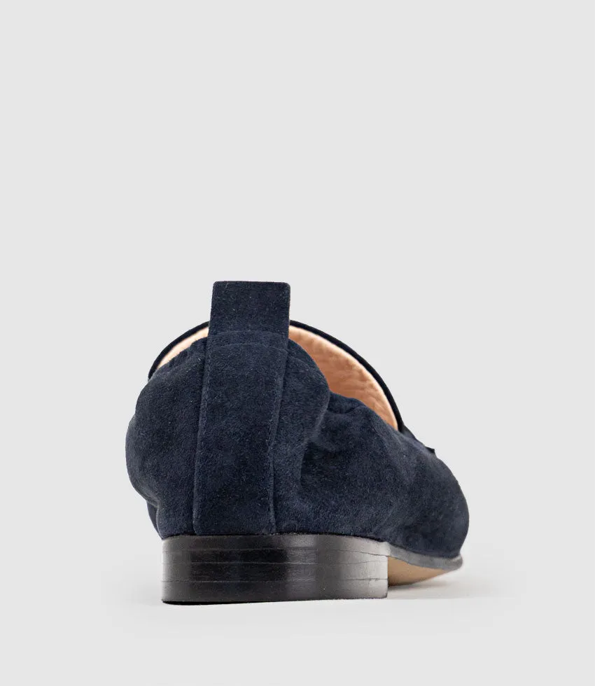 HARLOW Elastic Back Moccasin in Ink Suede sold by Edward Meller product image thumbnail 3