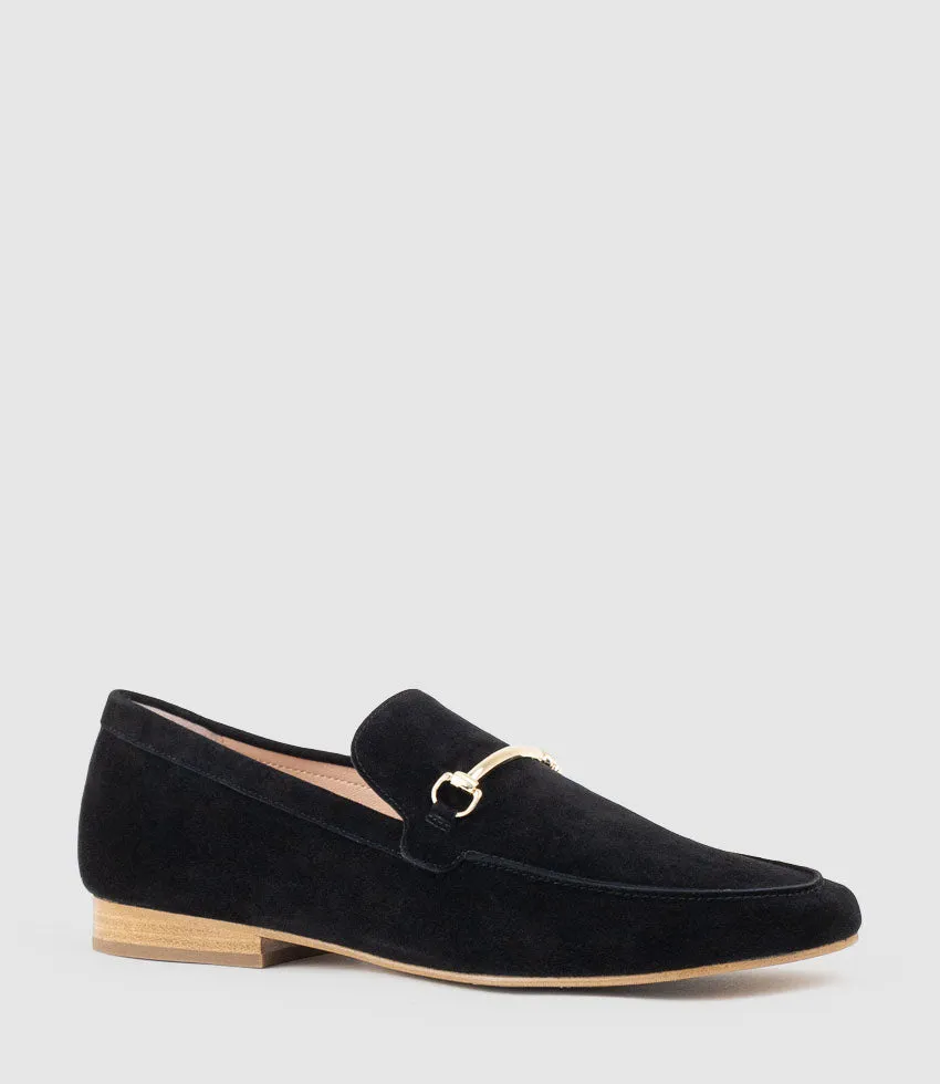 GARNET Moccasin with Bar Trim in Black Suede sold by Edward Meller product image thumbnail 2