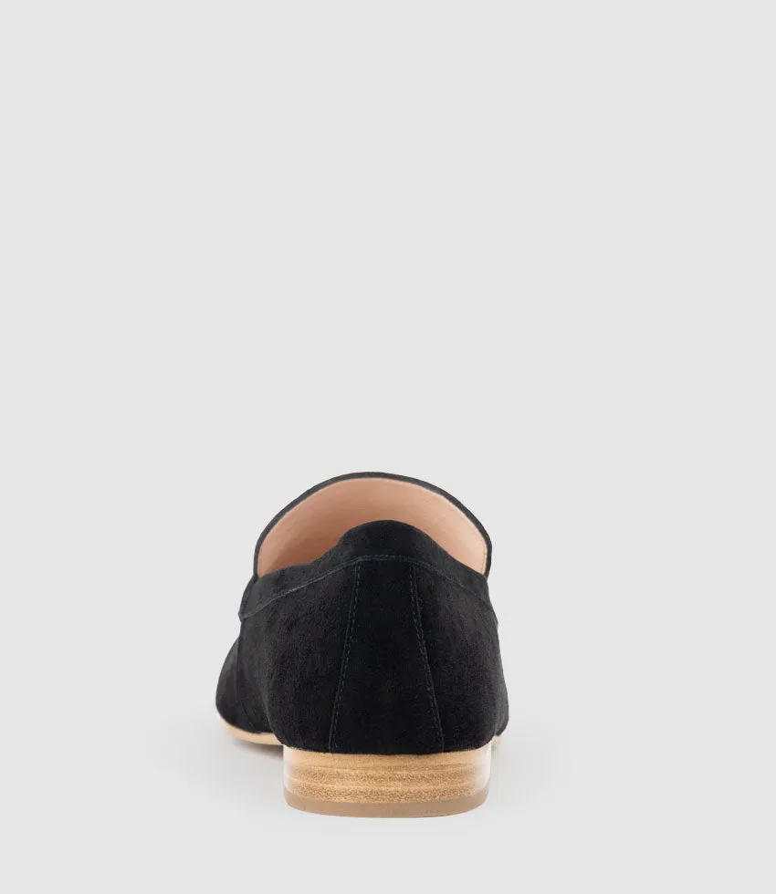 GARNET Moccasin with Bar Trim in Black Suede sold by Edward Meller product image thumbnail 3