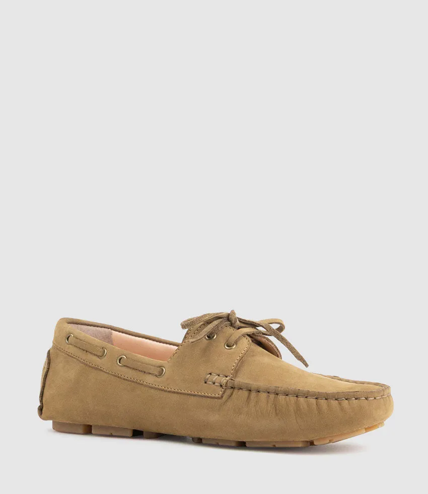 GANT Lace Up Moccasin in Camel Nubuck sold by Edward Meller product image thumbnail 2