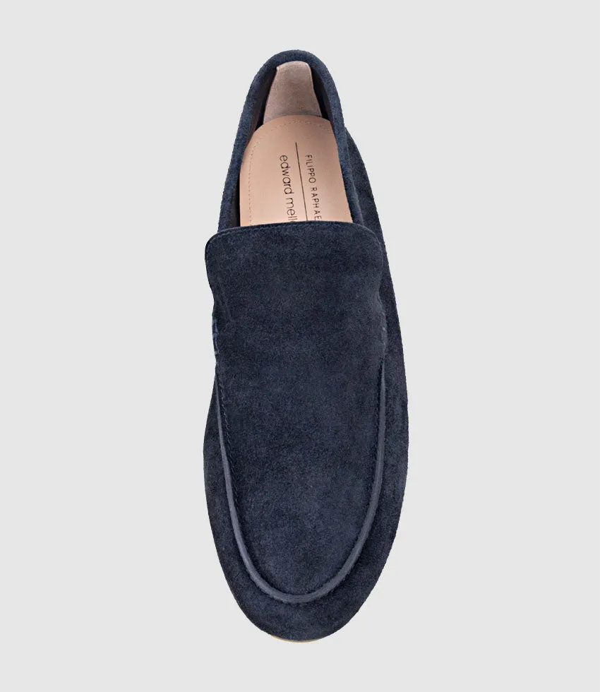 HALT Stitched Loafer in Navy Suede sold by Edward Meller product image thumbnail 4