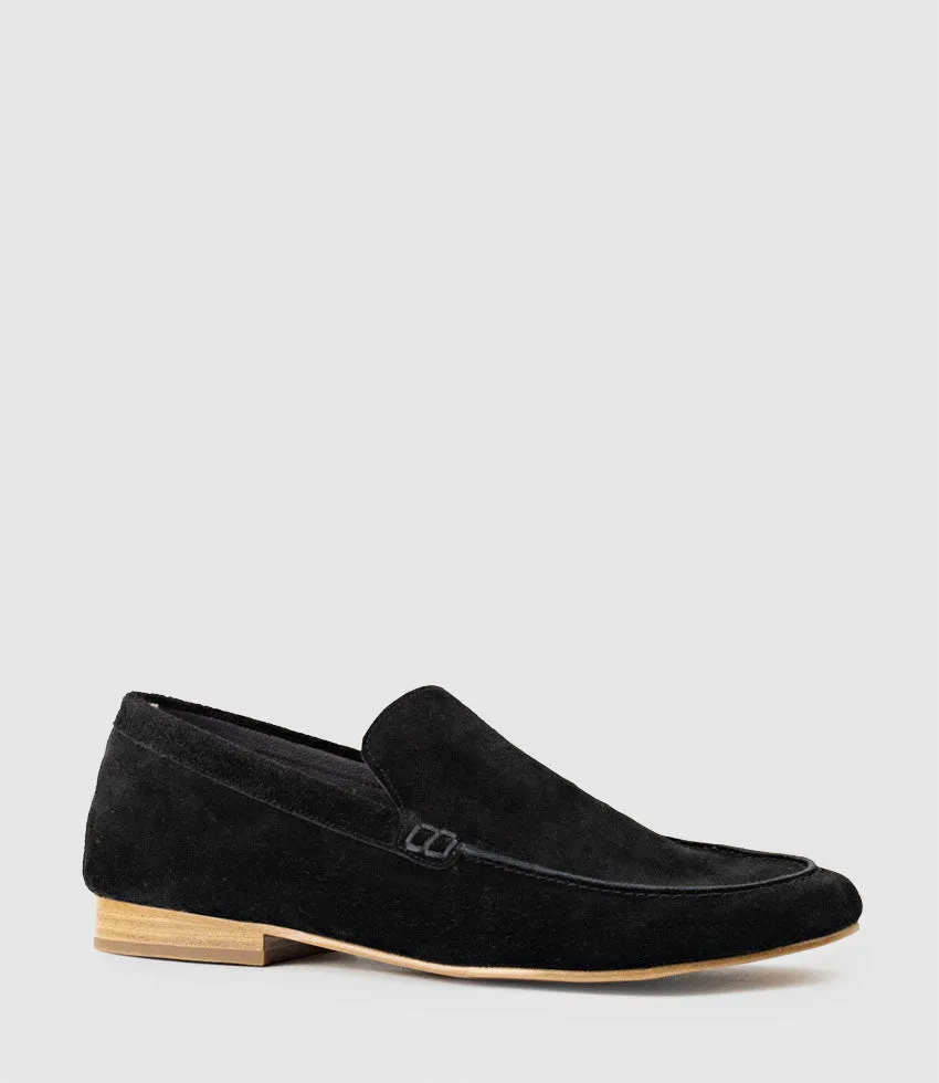HALT Stitched Loafer in Black Suede sold by Edward Meller product image thumbnail 3