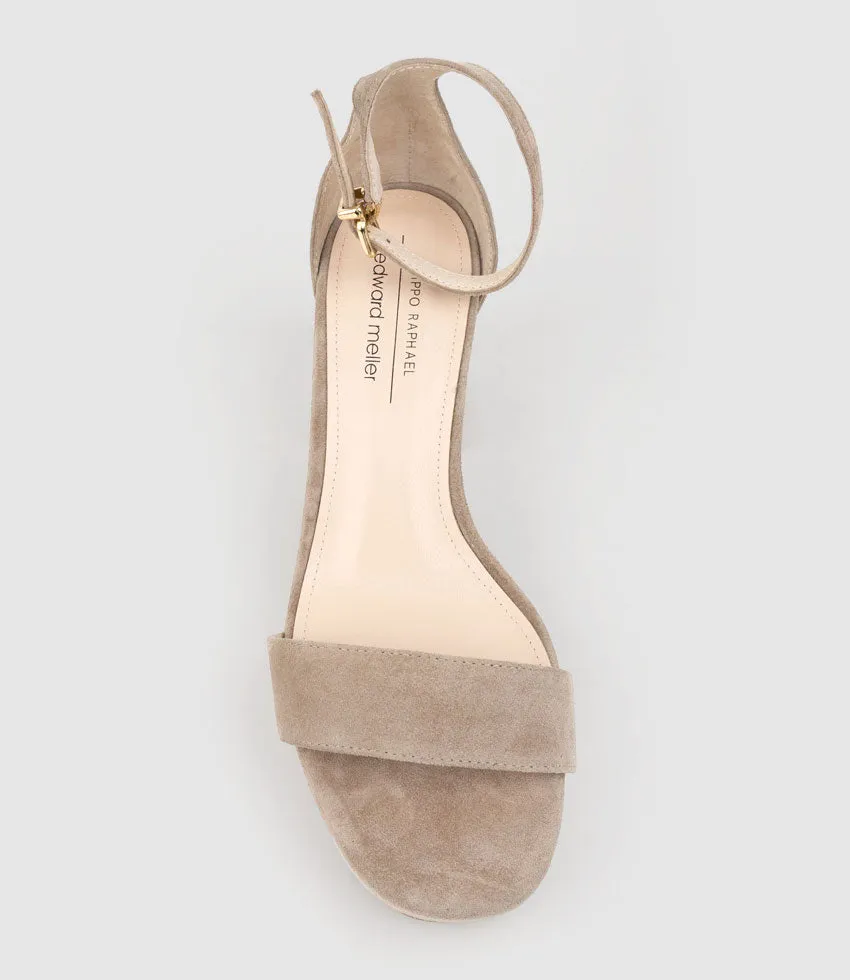 RESDIN80 Single Strap Platform Sandal in Nude Suede sold by Edward Meller product image thumbnail 4