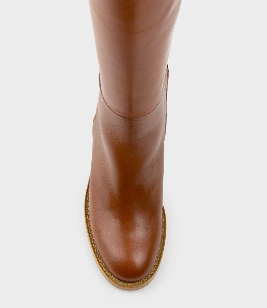 VENT Block Heel Knee High Boot in Tan sold by Edward Meller product image thumbnail 4