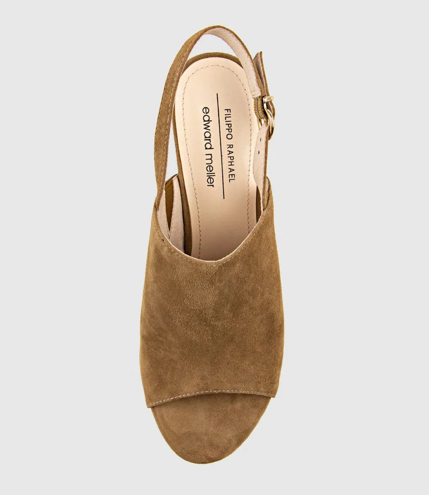 RULER Platform Slingback Sandal in Tawny Suede sold by Edward Meller product image thumbnail 4