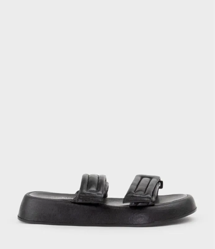 HAMLET Quilted Strap Slide on Unit in Black sold by Edward Meller