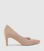 ADRIA 75mm Pointed Toe Pump in Nude Suede sold by Edward Meller