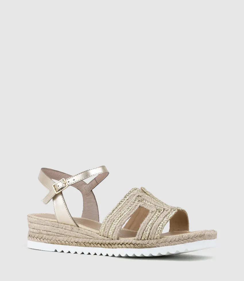 MIKO Geometric Weave Espadrille in Platino sold by Edward Meller product image thumbnail 2