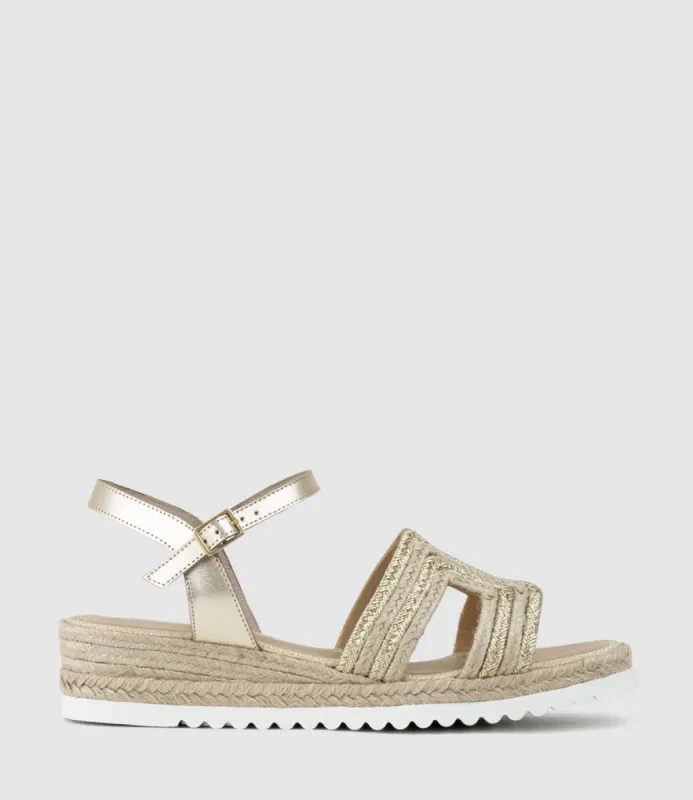 MIKO Geometric Weave Espadrille in Platino sold by Edward Meller