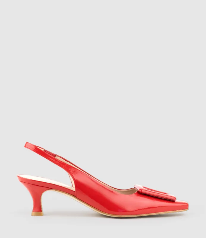 DAMINI60 Slingback Pump in Red Patent sold by Edward Meller