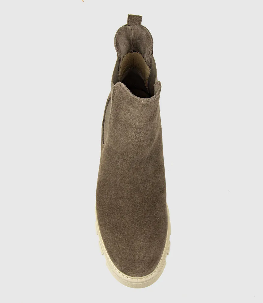 ASHLEY Chelsea Boot on Lug Sole in Stone Suede sold by Edward Meller product image thumbnail 5