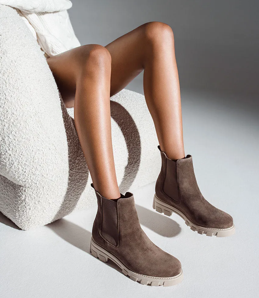 ASHLEY Chelsea Boot on Lug Sole in Stone Suede sold by Edward Meller product image thumbnail 2