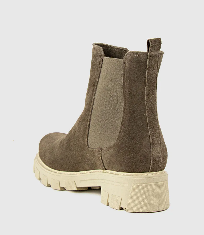 ASHLEY Chelsea Boot on Lug Sole in Stone Suede sold by Edward Meller product image thumbnail 4