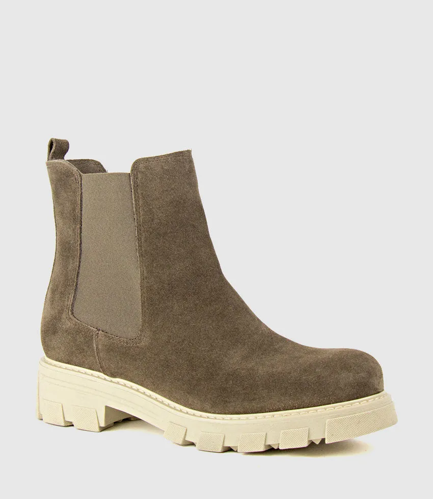 ASHLEY Chelsea Boot on Lug Sole in Stone Suede sold by Edward Meller product image thumbnail 3