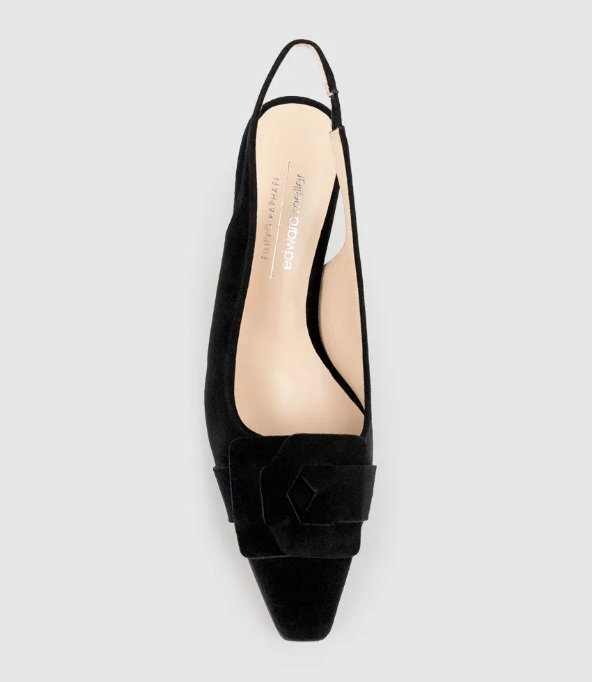 DAPHNE70 Slingback Pump in Black Suede sold by Edward Meller product image thumbnail 4