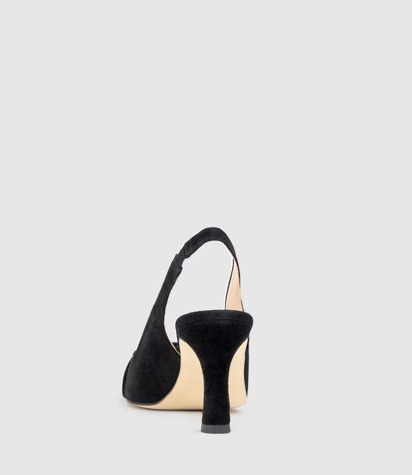 DAPHNE70 Slingback Pump in Black Suede sold by Edward Meller product image thumbnail 3