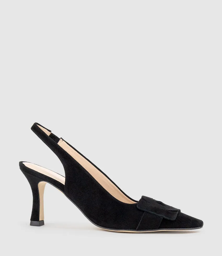 DAPHNE70 Slingback Pump in Black Suede sold by Edward Meller product image thumbnail 2