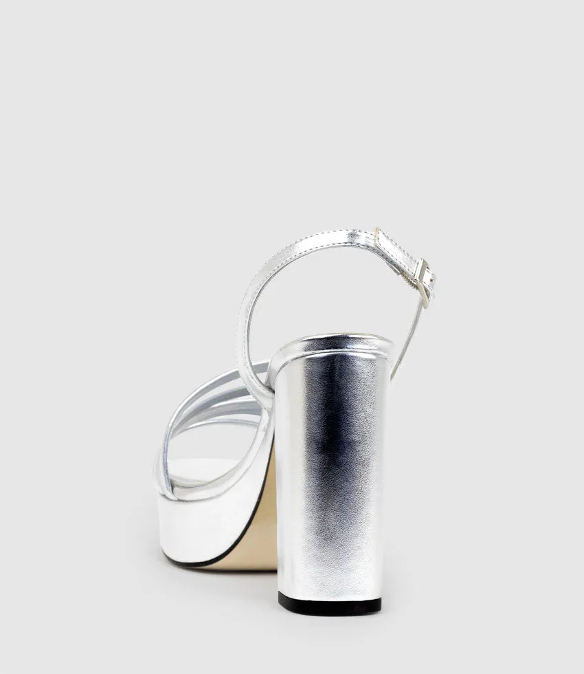 RINWA100 Asymmetrical Platform Sandal in Silver sold by Edward Meller product image thumbnail 5