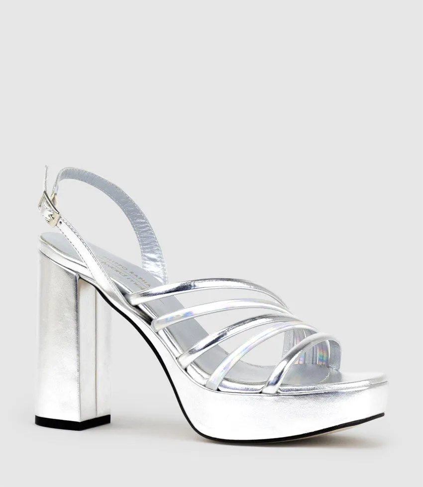 RINWA100 Asymmetrical Platform Sandal in Silver sold by Edward Meller product image thumbnail 4