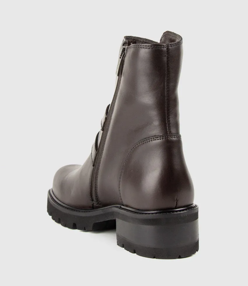 CARLY Double Buckle Biker Boot in Espresso sold by Edward Meller product image thumbnail 3