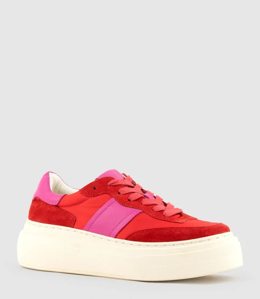 JASPER Retro Platform Sneaker in Red Combo sold by Edward Meller product image thumbnail 2