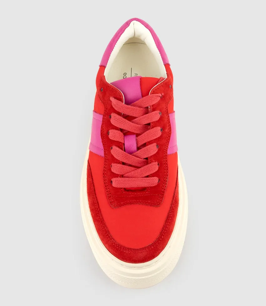 JASPER Retro Platform Sneaker in Red Combo sold by Edward Meller product image thumbnail 4