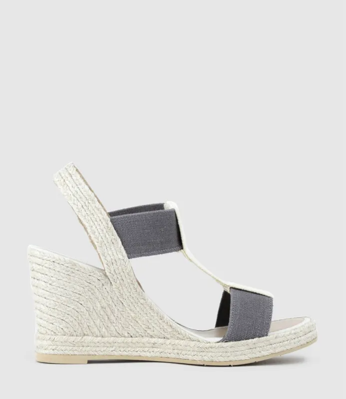 MYRTIA Elastic Espadrille in Taupe sold by Edward Meller