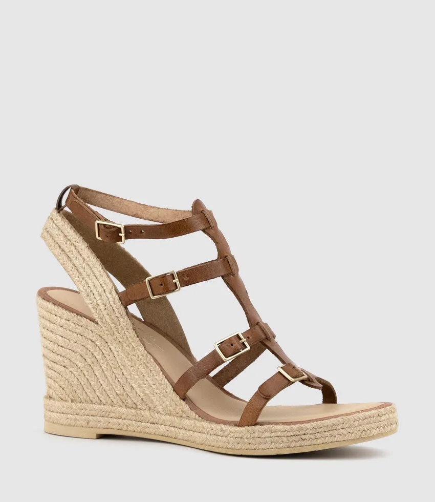 MARCELLE Multi Buckle Espadrille in Tan sold by Edward Meller product image thumbnail 2