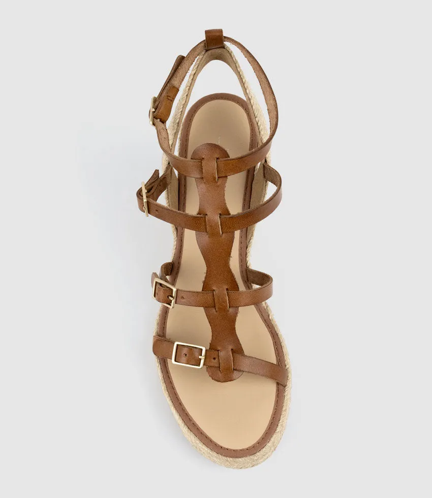 MARCELLE Multi Buckle Espadrille in Tan sold by Edward Meller product image thumbnail 5