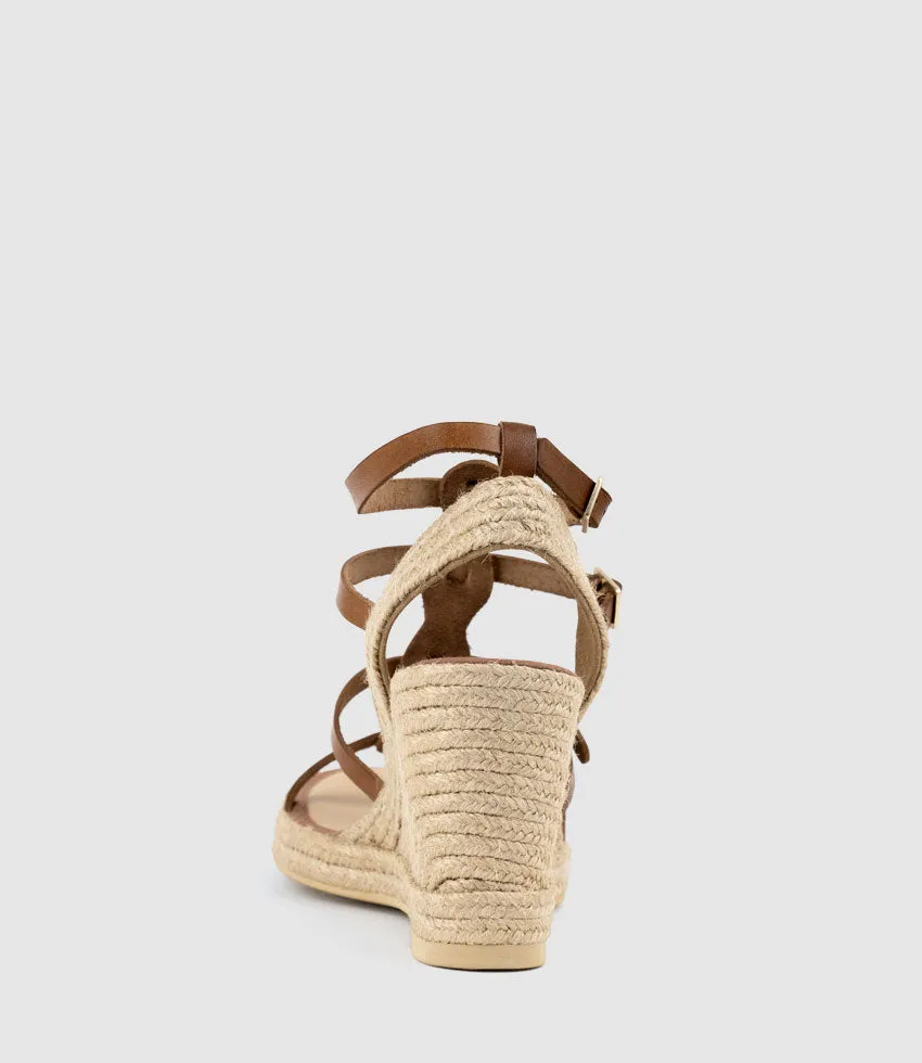 MARCELLE Multi Buckle Espadrille in Tan sold by Edward Meller product image thumbnail 4
