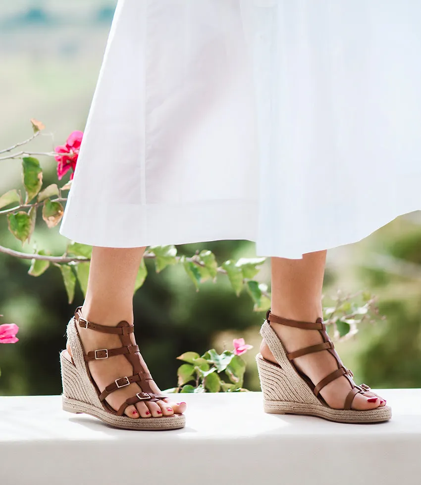 MARCELLE Multi Buckle Espadrille in Tan sold by Edward Meller product image thumbnail 3