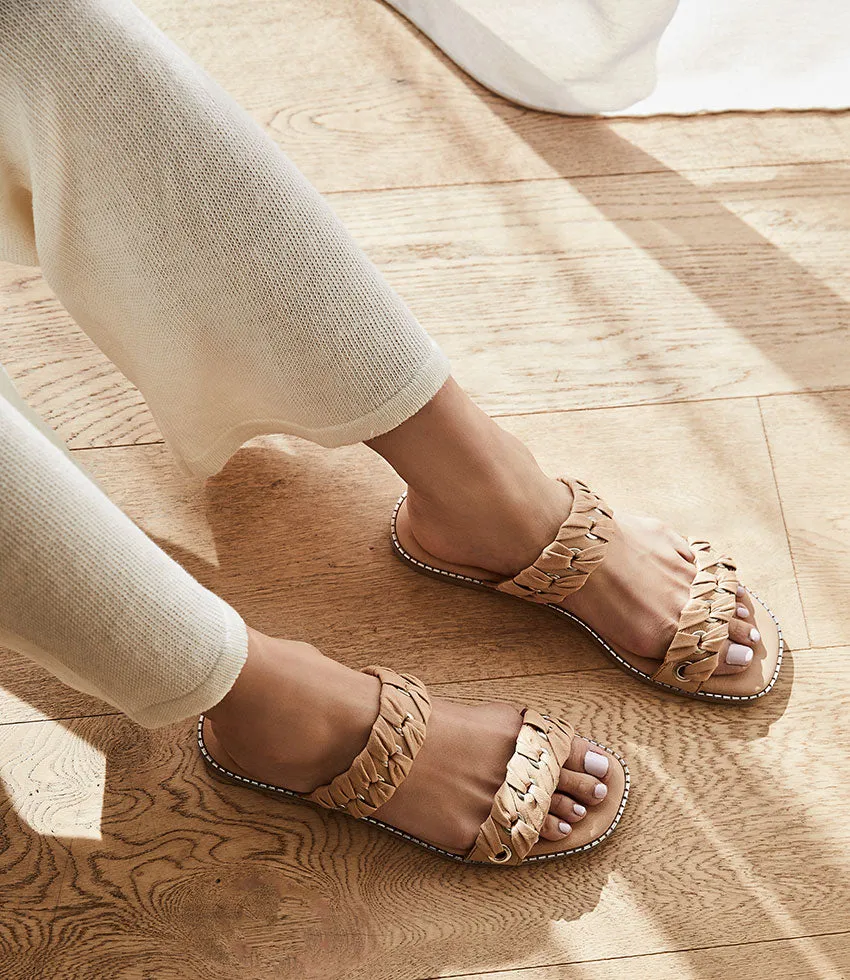 HENLEY Two Strap Slide with Metal Detail in Natural sold by Edward Meller product image thumbnail 2