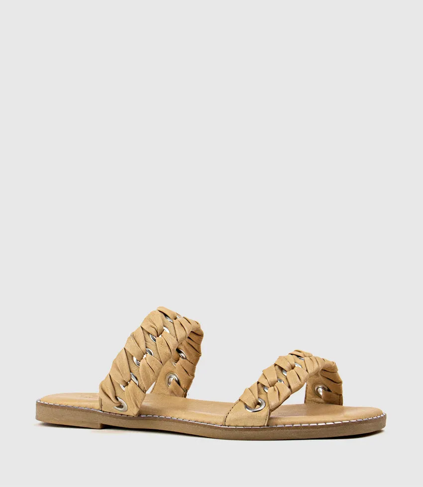 HENLEY Two Strap Slide with Metal Detail in Natural sold by Edward Meller product image thumbnail 3