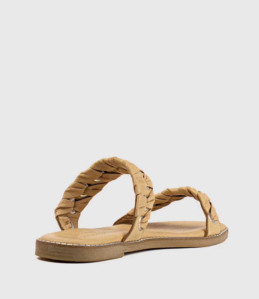 HENLEY Two Strap Slide with Metal Detail in Natural sold by Edward Meller product image thumbnail 4