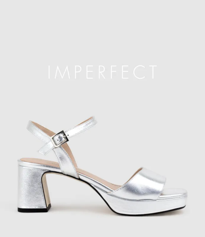 ROE65 Platform Sandal in Silver sold by Edward Meller