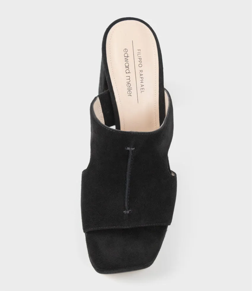 RYLIE95 Platform Slide with Cut-out in Black Suede sold by Edward Meller product image thumbnail 4