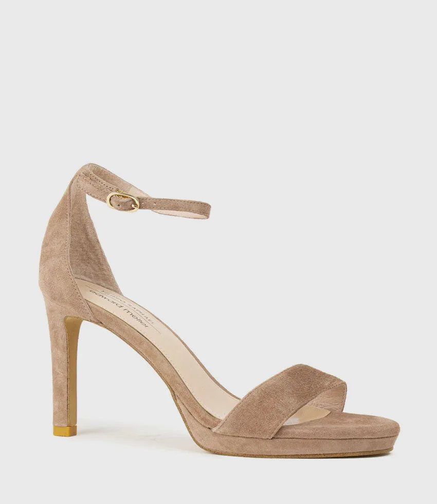 SYLVIA90 Platform Sandal in Nude Suede sold by Edward Meller product image thumbnail 3