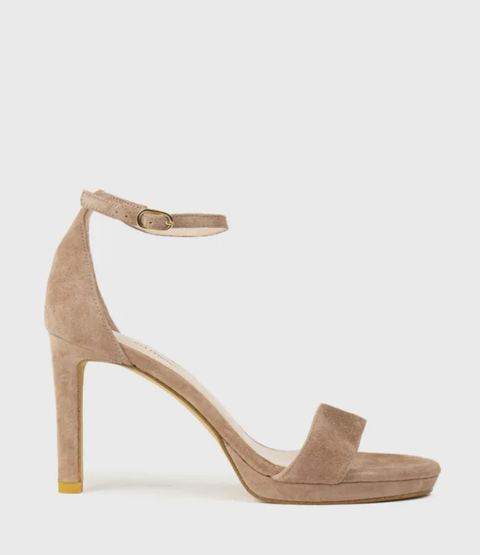 SYLVIA90 Platform Sandal in Nude Suede sold by Edward Meller