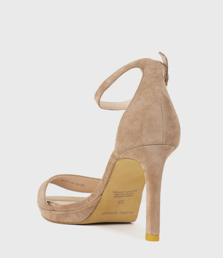 SYLVIA90 Platform Sandal in Nude Suede sold by Edward Meller product image thumbnail 4